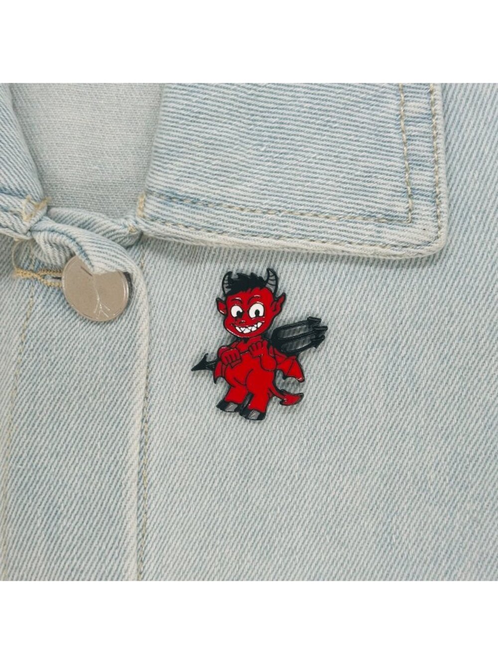 ✨Hell Devil Imp Enamel Pins Red Fire Head Vampire Badge Brooch New